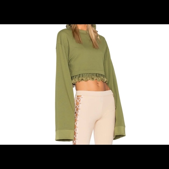 Puma Tops - Fenty Puma Cropped Hoodie Nwt Army Green Puma Tops - Fenty Puma Cropped Hoodie Nwt Army Green